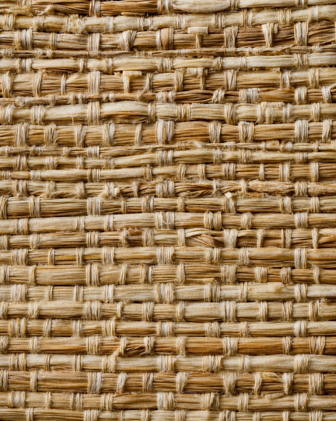 Extreme macro of woven seagrass and linen grasscloth fibres on paper backing